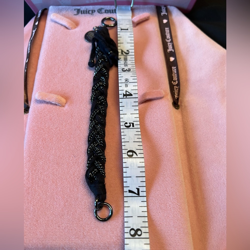 Juicy Couture Black Material and Chain Braided Bracelet - Picture 6 of 6